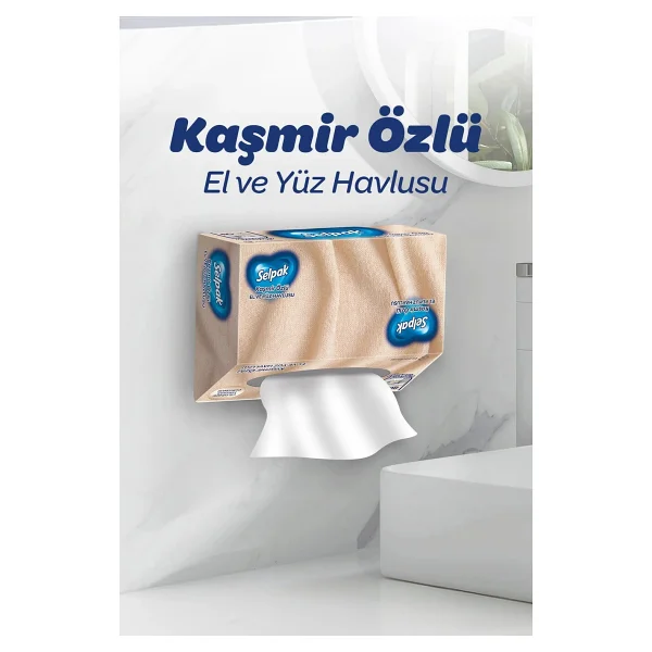 Selpak El Ve Yüz Havlusu Kutulu Kaşmir Özlü 4x80 Yaprak - Görsel 4