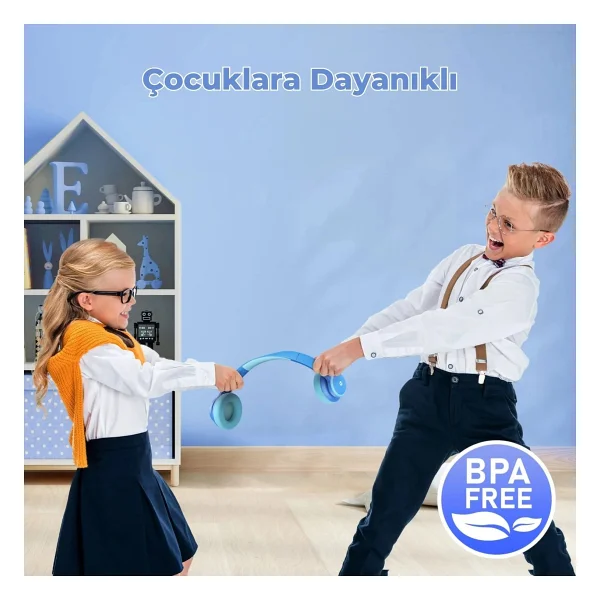 İclever Bth26 ANC Mavi Kulak Üstü Bluetooth Kulaklık - Görsel 6