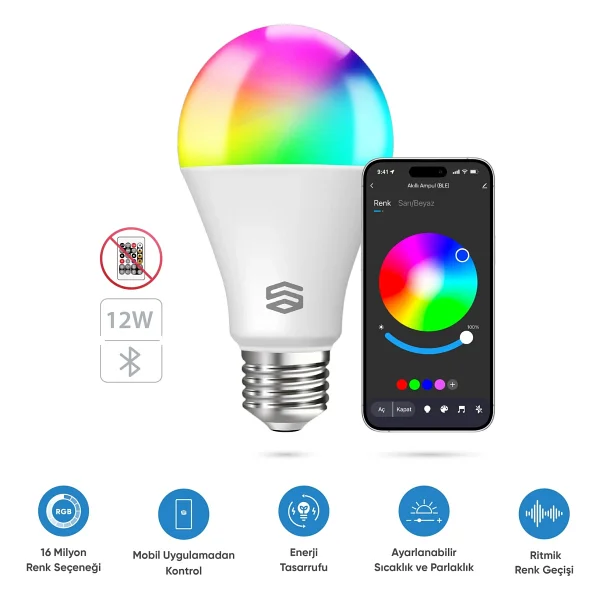 Şımart Sm-Slı 9 W E27 RGB Akıllı LED Ampul - Görsel 9