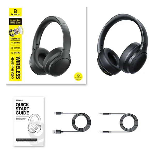 Baseus Bass Bh1 Lite Siyah Kulak Üstü Bluetooth Kulaklık - Görsel 10