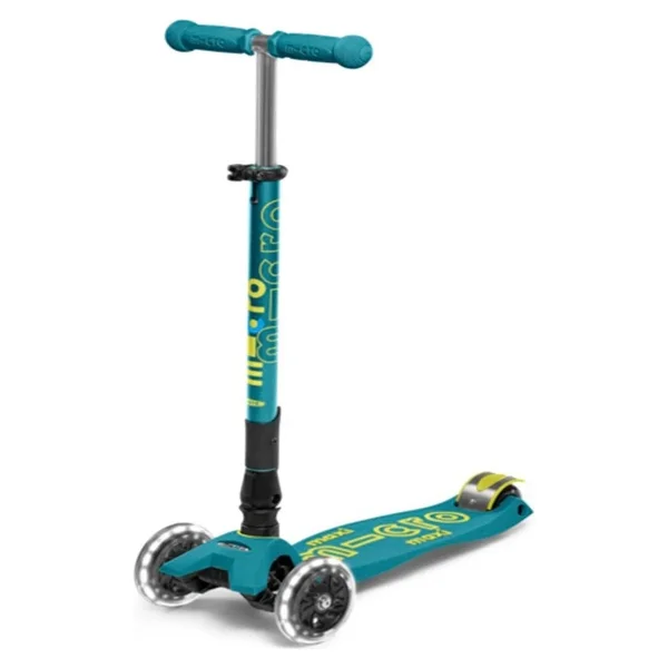 Micro Maxi Deluxe 3 Tekerlekli Foldable Scooter 5 - 7 Yaş İçin Yeşil Renkli LED Işıklı - Görsel 7