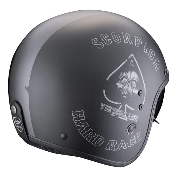 Scorpion Belfast Evo Spade Açık Motosiklet Kaskı Mat Siyah Gümüş - Görsel 5