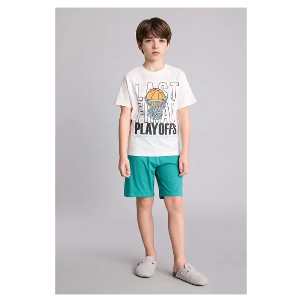 Defacto %100 Pamuk Disney Mickey & Minnie 2'li Pijama Takımı Erkek Bebek G8830a826hs - Ekru-Er105 - 11 - 12 Yaş - Görsel 5