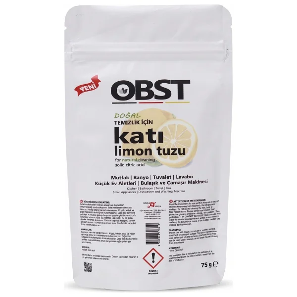Obst Doğal Temizlik Için Katı Limon Tuzu Mutfak Banyo Tuvalet 75 Gr - Görsel 2