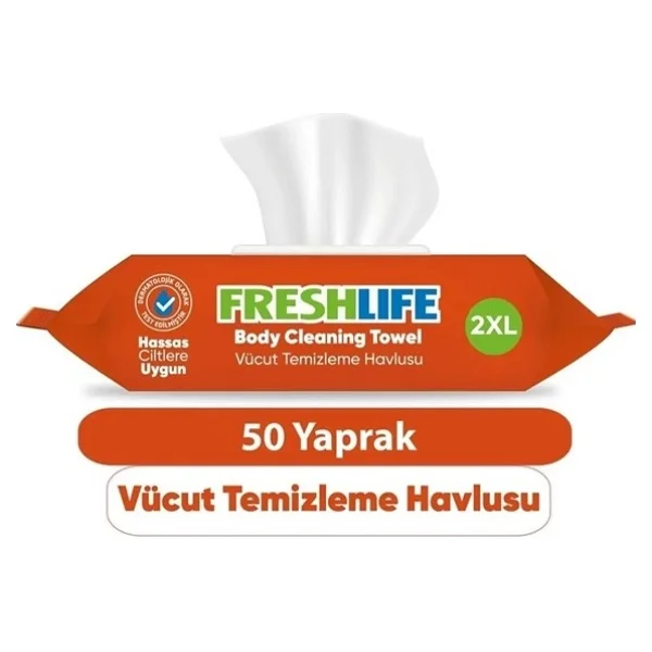 Freshlife Hasta Vücut Temizleme Islak Mendil Havlu 50 Yaprak XL 6 Li Set 2xl - Görsel 4