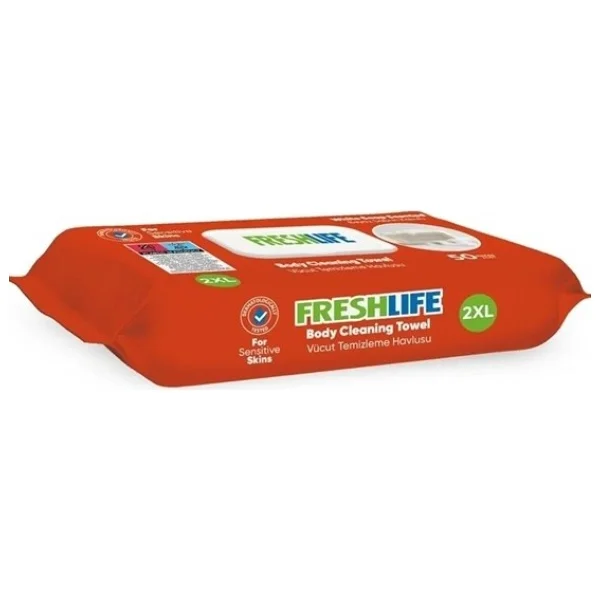 Freshlife Hasta Vücut Temizleme Islak Mendil Havlu 50 Yaprak XL 6 Li Set 2xl - Görsel 5