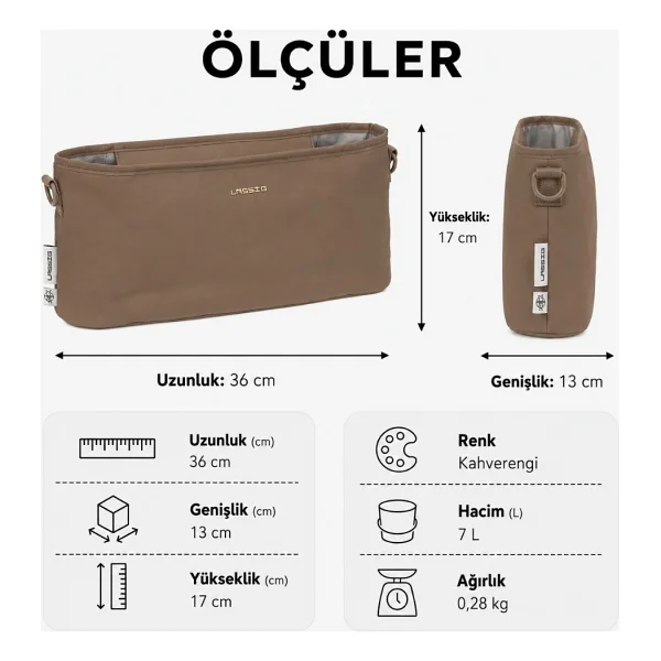 Lassig Buggy Bebek Arabası Organizer Çanta - Görsel 6