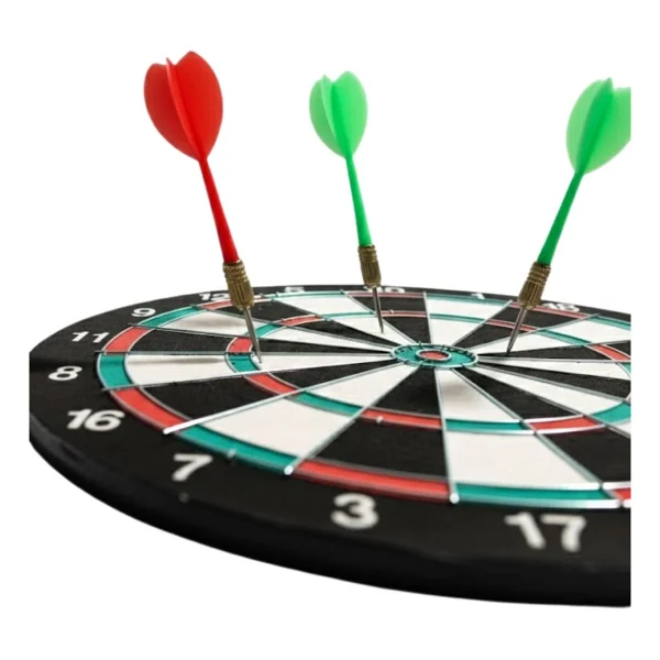 Mey İthalat 15 İnç Dart Tahtası Seti Dayanıklı Yapı 4 Metal Dart Oku - Görsel 3