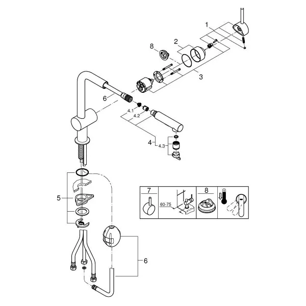 Grohe Minta 30274gn0 Brushed Cool Sunrise Tek Kumandalı Mutfak Bataryası - Görsel 3