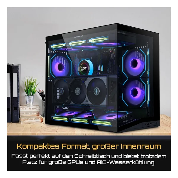 Lian Li O11 Dynamic Mini V2 Fansız Siyah Atx Oyuncu Kasası - Görsel 2