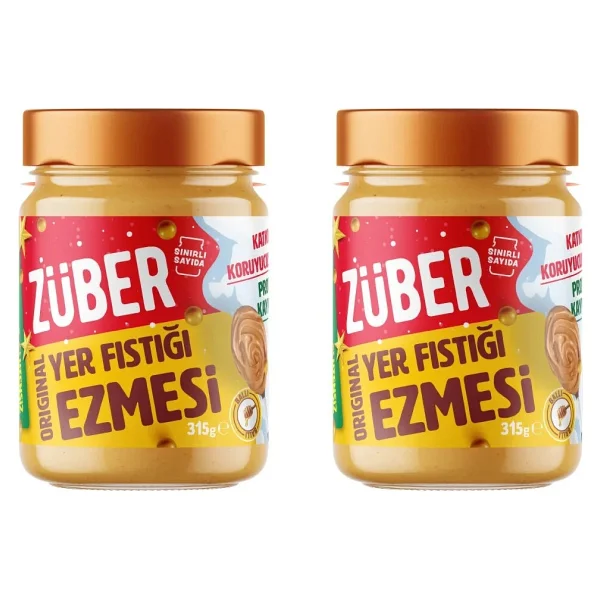 Züber Original Yer Fıstığı Ezmesi (Bal İlaveli) 315g X 2 Adet - 315 Gr - Görsel 3