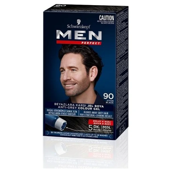 Men Perfect 90 Siyah 3 Adet Erkek Saç Boyası - Görsel 3