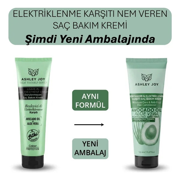 Ashley Joy Elektriklenme Karşıtı Durulanmayan Saç Bakım Kremi 150 Ml - Görsel 2