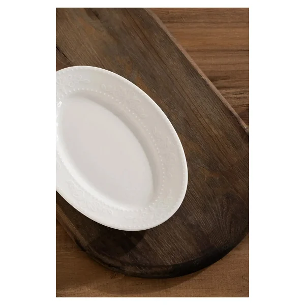Porsima 4460 Burçak Porselen Kayık Tabak Seti - Oval Kahvaltılık Sunumluk Seti 20cm - 20 Cm - Görsel 2