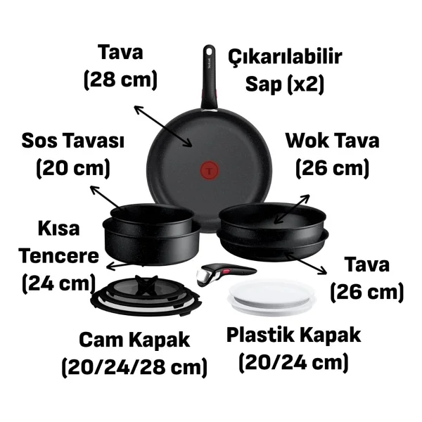 Tefal Ingenio Expertise 12 Parça 5x Büyük Tava Tencere Seti - Görsel 9