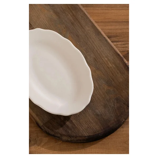 Porsima 4462 Gonca Porselen Kayık Tabak Seti - Oval Kahvaltılık Sunumluk Seti 20cm - 20 Cm - Görsel 3