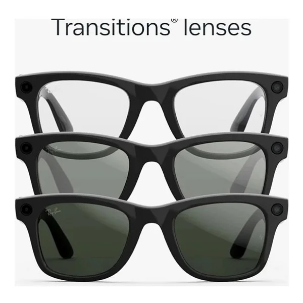 Ray-Ban Meta Wayfarer Gen 2 Rw4012 50 Beden 601/1m Parlak Siyah-Şeffaf Grafit Yeşil Transitions - Görsel 8