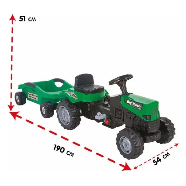 Pilsan 07-320 Power Big Trolley Yeşil Pedallı Traktör - Görsel 2