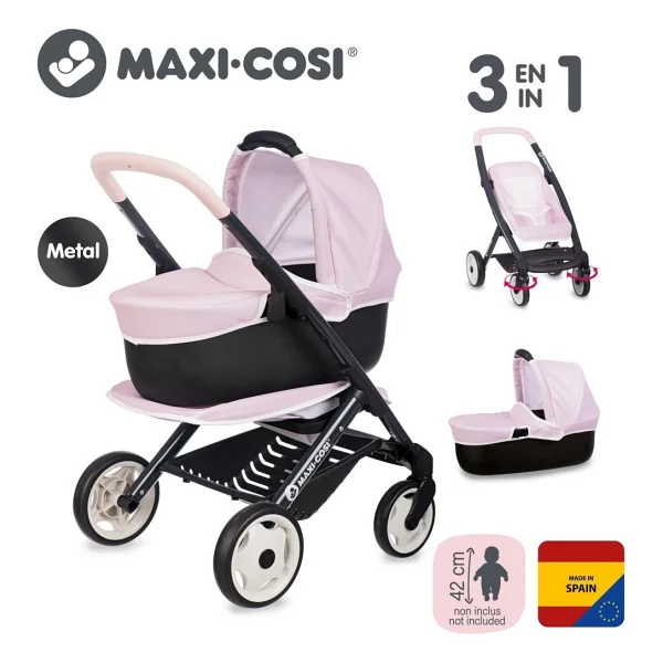 Smoby Maxi-Cosi & Quinny 3'ü 1 Arada Oyuncak Bebek Arabası 253121 - Görsel 2