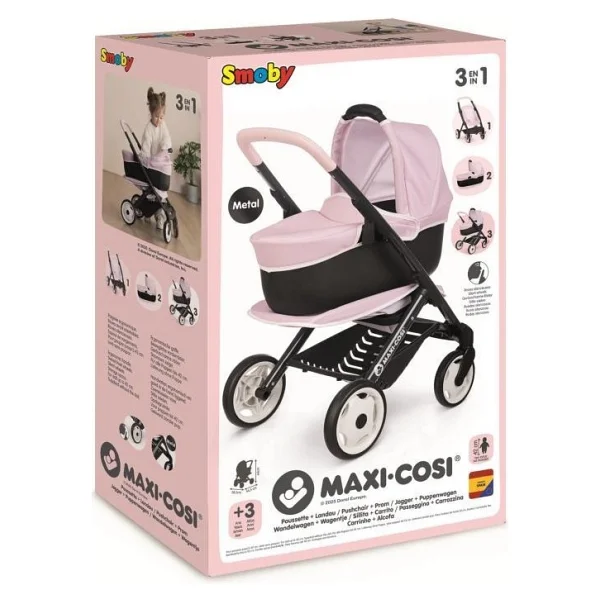 Smoby Maxi-Cosi & Quinny 3'ü 1 Arada Oyuncak Bebek Arabası 253121 - Görsel 5