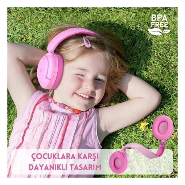İclever Bth20 ANC Pembe Kulak Üstü Çocuk Bluetooth Kulaklık - Görsel 10