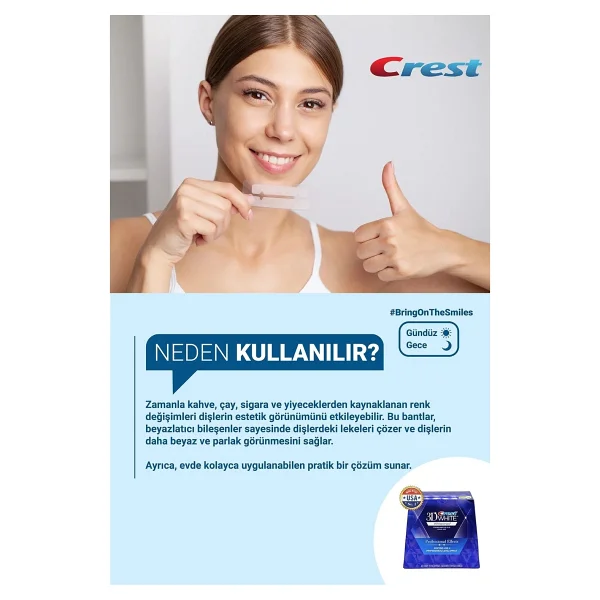 Crest 3d White Professional Effects Diş Beyazlatma Bantları - 8 Bant - 4 Paket - Görsel 3
