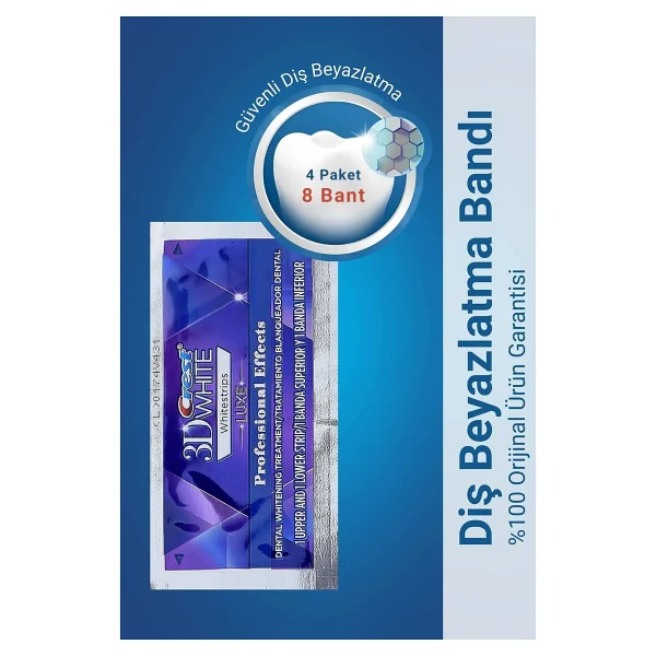 Crest 3d White Professional Effects Diş Beyazlatma Bantları - 8 Bant - 4 Paket - Görsel 7
