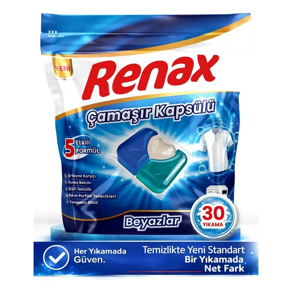 Renax Beyazlar İçin Kapsül Çamaşır Deterjanı 30'lu - Görsel 5