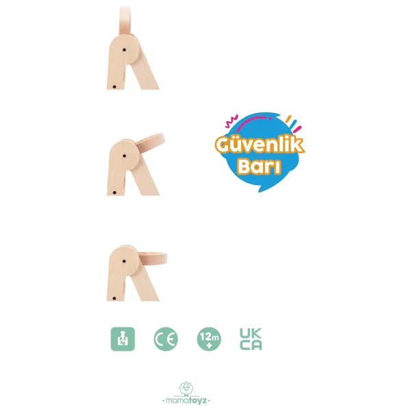 Mamatoyz Fold XL Öğrenme Kulesi Ikiz Versiyonu - Katlanabilir Doğal Ahşap XL Öğrenme Kulesi -Mutfak Merdiveni Basamak Yükseltici - Ahşap - Bej - Görsel 5