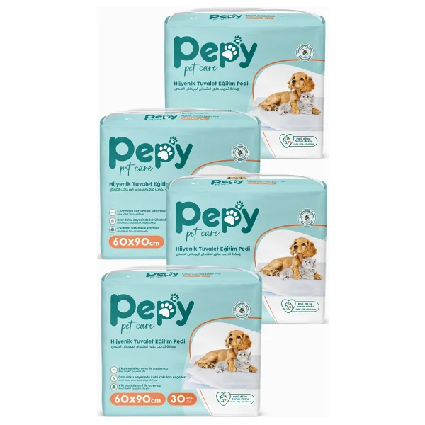 Pepy Kedi Kumu 60x90 Hijyenik Tuvalet Eğitim Pedi 30'lu 4 Paket 120 Adet - Görsel 3