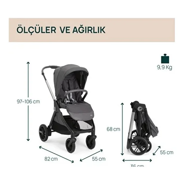 Chicco Bellagio 2.0 Black Satin Bebek Arabası - Görsel 9