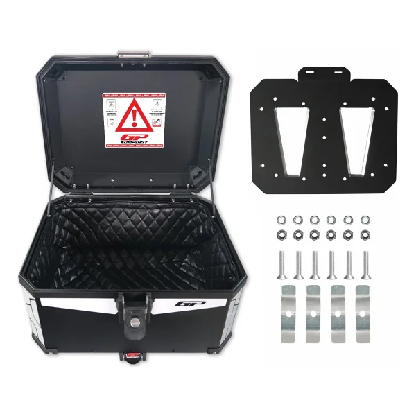 Gp Kompozit Universal 45 Lt Alüminyum Motosiklet Çantası Siyah - Görsel 4