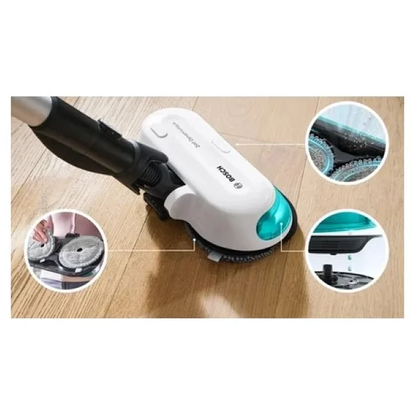 Bosch Islak Kuru 2 Sı 1 Arada 18v Çift Bataryalı Premium Aqua Şarjlı Dikey Süpürge Yüksek Performans, Şık Tasarım - Siyah - Görsel 3