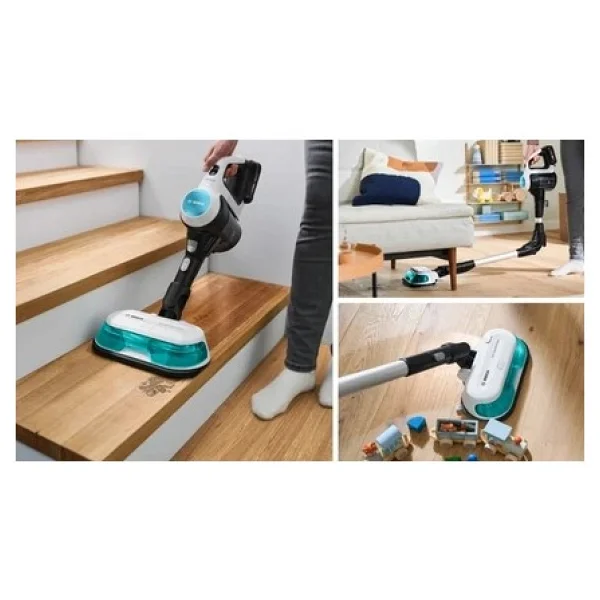 Bosch Islak Kuru 2 Sı 1 Arada 18v Çift Bataryalı Premium Aqua Şarjlı Dikey Süpürge Yüksek Performans, Şık Tasarım - Siyah - Görsel 5
