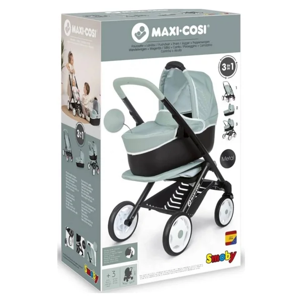 Smoby Maxi-Cosi & Quinny 3'ü 1 Arada Oyuncak Bebek Arabası Adaçayı 253120 - Görsel 2