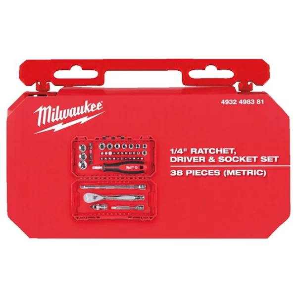 Milwaukee 1/4 Cırcır Ve Tornavida Kollu Lokma Set 38 Parça 4932498381 - Görsel 4