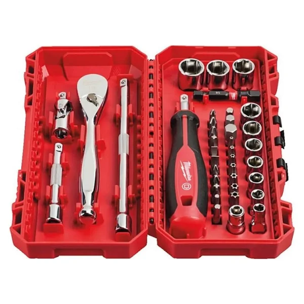 Milwaukee 1/4 Cırcır Ve Tornavida Kollu Lokma Set 38 Parça 4932498381 - Görsel 2