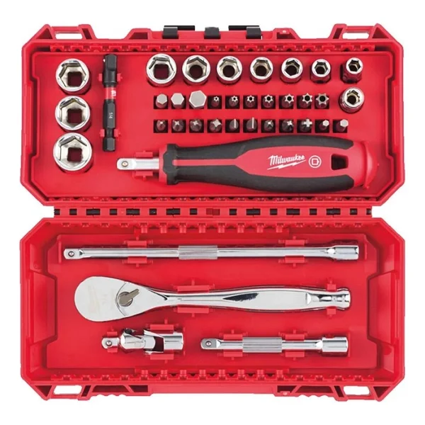 Milwaukee 1/4 Cırcır Ve Tornavida Kollu Lokma Set 38 Parça 4932498381 - Görsel 3