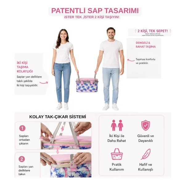 Kale Termos 20 Lt Piknik Sepeti ( 1120 Picnic Bag ) - Çok Renkli - Görsel 2