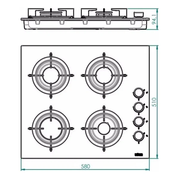 Uğur Ueo 6040w0 Bcy 2r1 Beyaz Set Üstü Ocak - Görsel 2