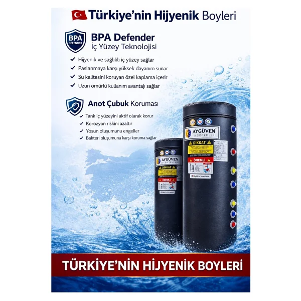 Aygüven 160 Lt Sadece Elektrikli Boyler ( Termometreli, Anot Çubuklu Ve Rezistans Dahil) - Görsel 2