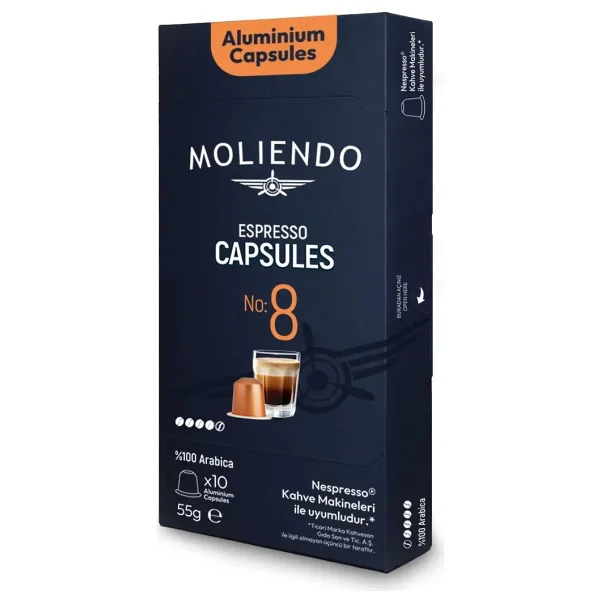 Moliendo Alüminyum Kapsül Kahve No:8 Avantaj Paketi (100 Adet Nespresso Uyumlu Alüminyum Kapsül) - Görsel 2