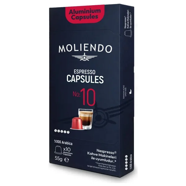 Moliendo Finest Coffee Alüminyum Kapsül Kahve No:10 Avantaj Paketi (100 Adet Nespresso Uyumlu Alüminyum Kapsül) - Görsel 2
