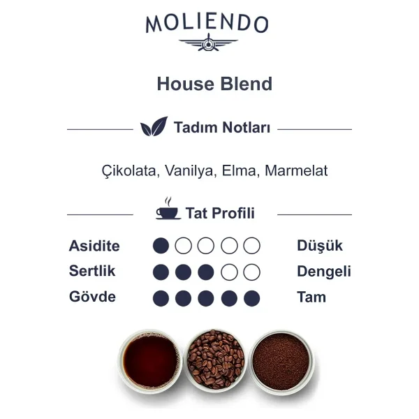 Moliendo House Blend Çekirdek Filtre Kahve 1 Kg - Görsel 3
