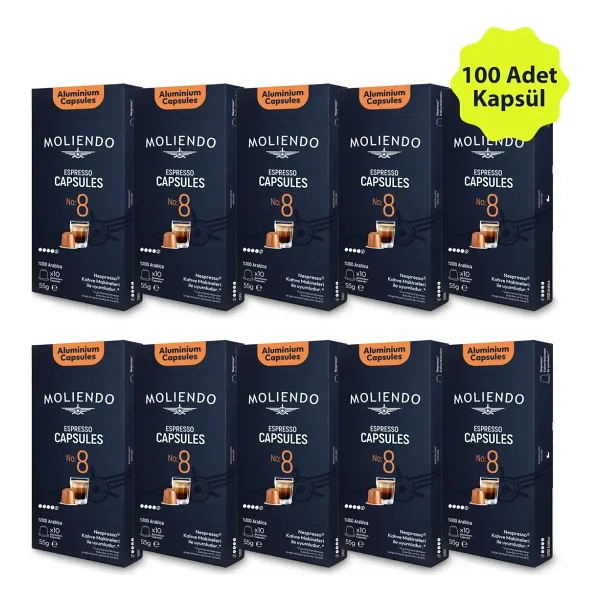 Moliendo Alüminyum Kapsül Kahve No:8 Avantaj Paketi (100 Adet Nespresso Uyumlu Alüminyum Kapsül) - Görsel 8