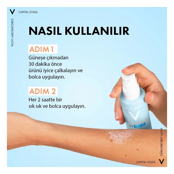 Vichy Capital Soleil Uv Aqua 200 Ml 50 Faktör Vücut Güneş Kremi - Görsel 8