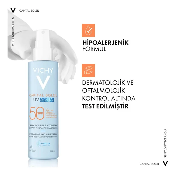 Vichy Capital Soleil Uv Aqua 200 Ml 50 Faktör Vücut Güneş Kremi - Görsel 10