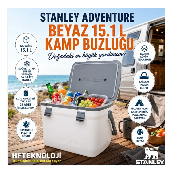 Stanley Adventure Beyaz 15.1 Lt Kamp Buzluğu - Görsel 9