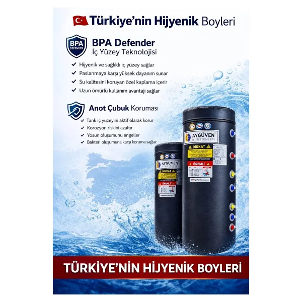 160 Lt Çift Serpantinli Boyler (Termometreli Anot Çubuklu Rezistans Girişli) - Görsel 2