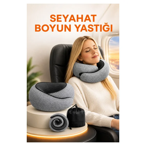 Ankaflex Ortopedik Spiral Boyun Destekli Seyahat Yastığı %100 Ortopedik Visko Seyahat Yastığı - Görsel 7